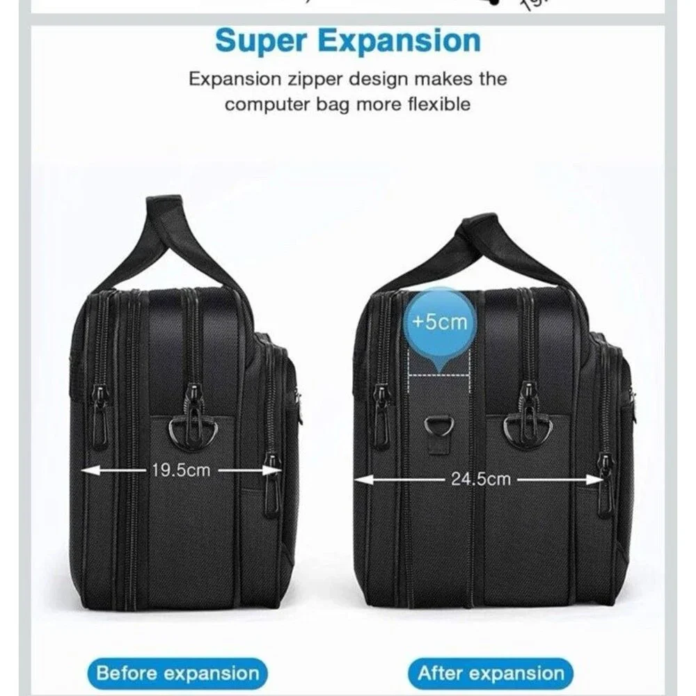 HOMIEE Laptop Bag 17.3 Inch Travel Briefcase for Men Women, Expandable Large Sho